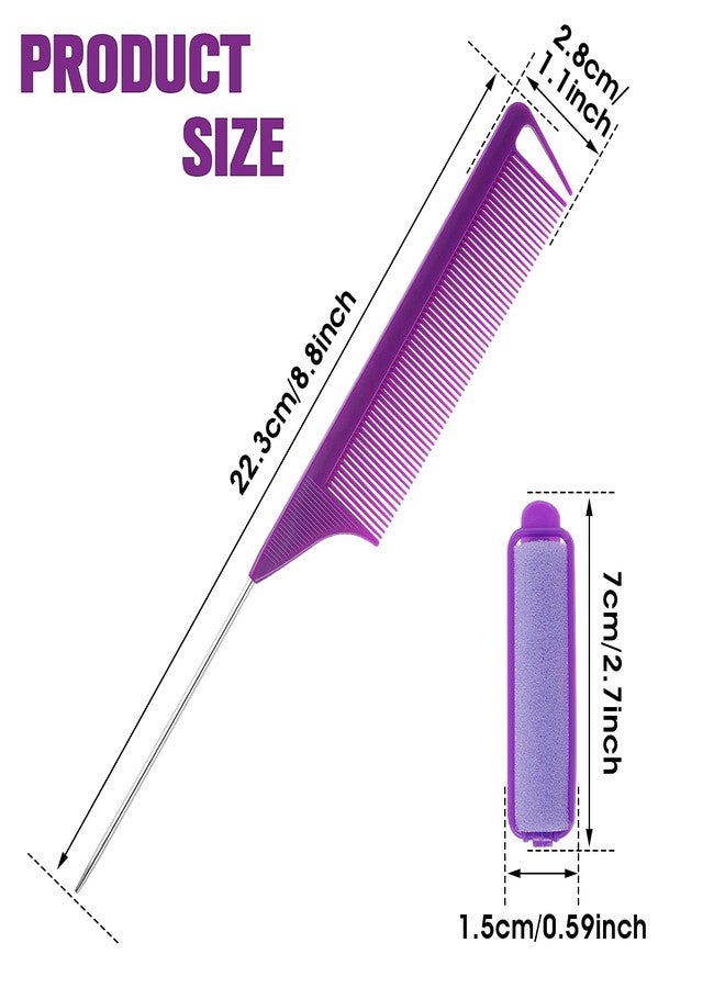 Aster 56Pcs Sponge Rollers Set, Self-Grip Heatless Foam Curlers for Long, Medium & Short Hair, Hair Volumizing Rollers with Pintail Comb - Image 5